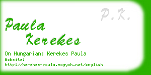 paula kerekes business card